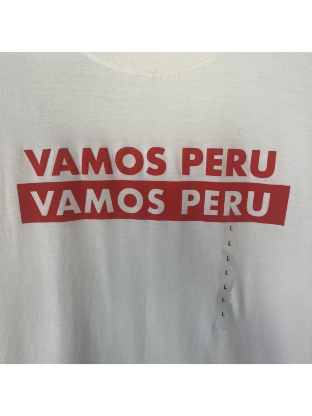 FPF Vamos Peru Soccer Futbol Tshirt Womens Large White New Official Licensed - Picture 5 of 11